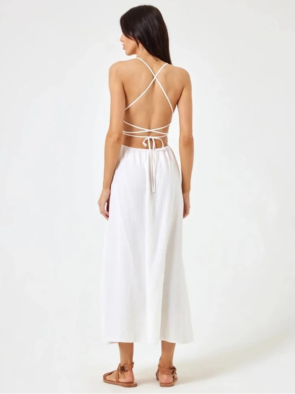 L*Space Playa Vista Linen Blend Midi Dress - Picture 3 of 10